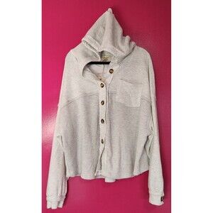 Aerie Manifest Offline Textured Relaxed Hooded Cardigan Large Free People Style